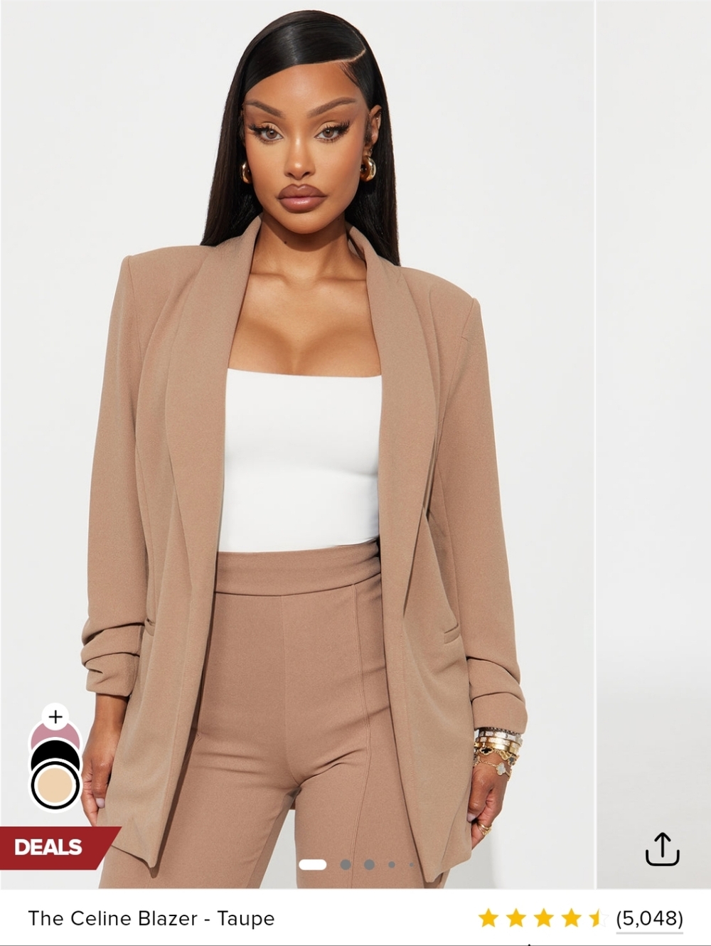 Fashion Nova Taupe Blazer Jacket